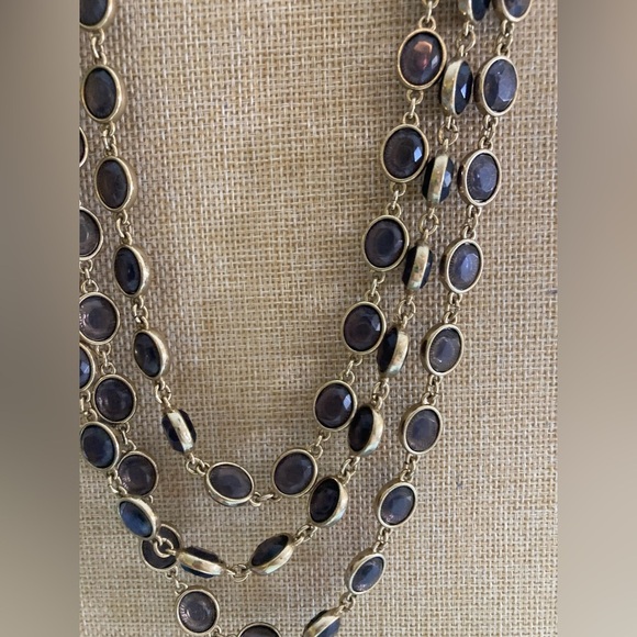 Banana Republic Multi Chain with Bezel Stones Statement Necklace‎ - Picture 5 of 12
